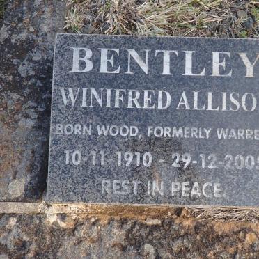 BENTLEY Winifred Allison formerly WARREN nee WOOD 1910-2005