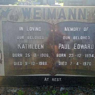 WEIMANN Paul Edward 1894-1970 &amp; Kathleen 1906-1988