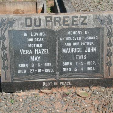 PREEZ Maurice John Lewis, du 1902-1964 &amp; Vera Hazel May 1908-1983