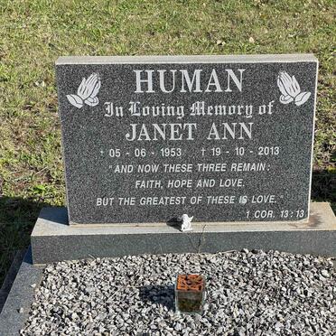 HUMAN Janet Ann 1953-2013