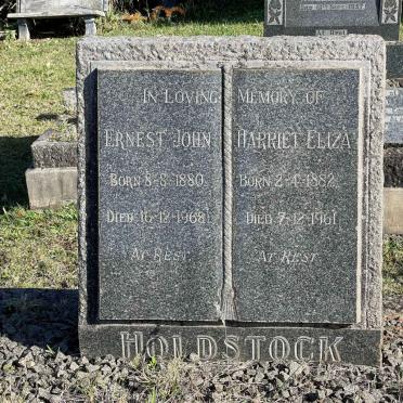 HOLDSTOCK Ernest John 1880-1968 &amp; Harriet Eliza 1882-1961