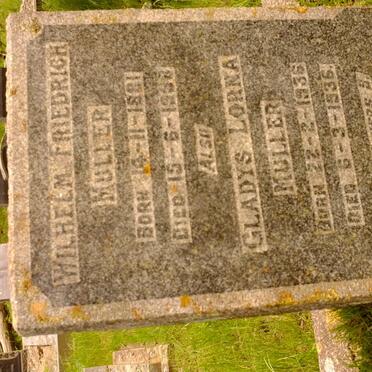 MULLER Wilhelm Friedrich 1881-1938 :: MULLER Gladys Lorna 1936-1936