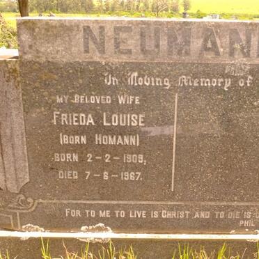 NEUMANN Frieda Louise nee HOMANN 1909-1967