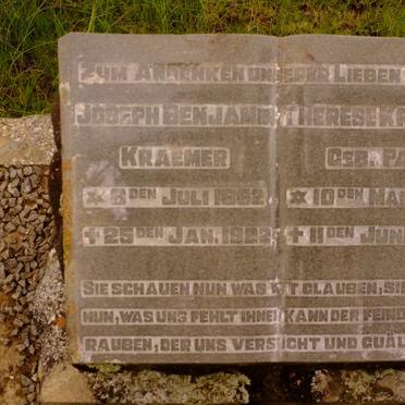 KRAEMER Joseph Benjamin 1862-1922 &amp; Therese PAPE 1864-1934