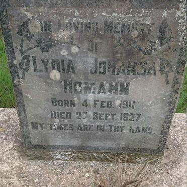 HOMANN Lydia Johanna 1911-1927