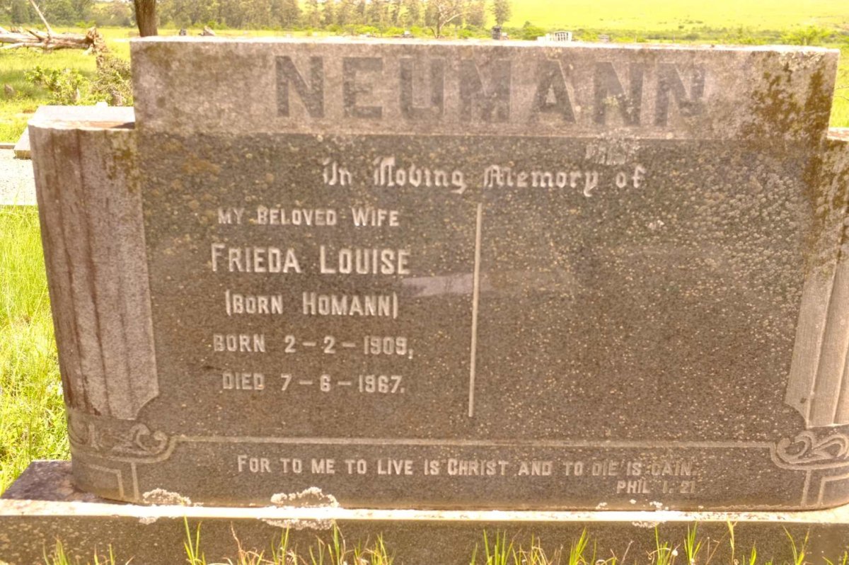 NEUMANN Frieda Louise nee HOMANN 1909-1967