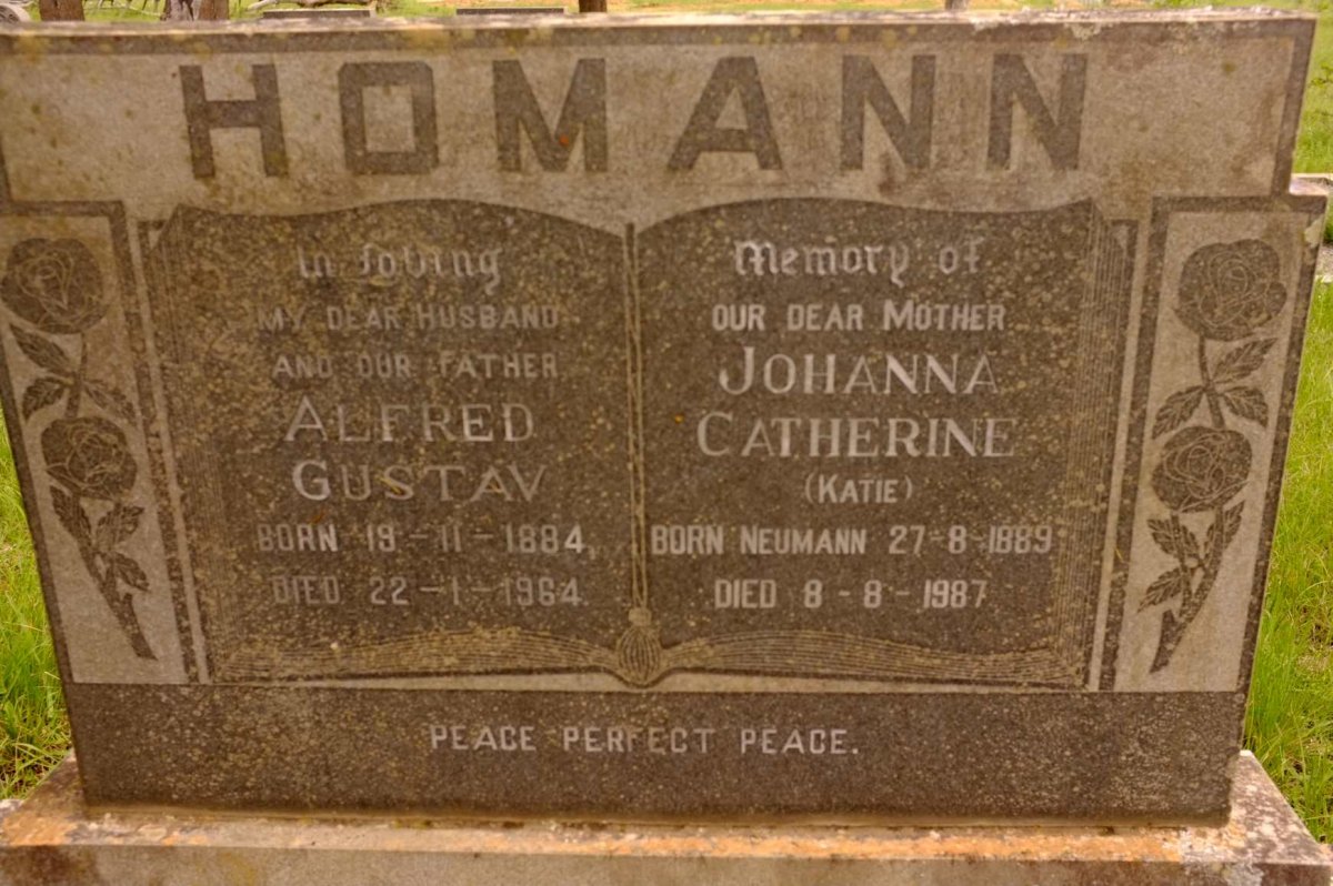 HOMANN Alfred Gustav 1884-1964 & Johanna Catherine NEUMANN 1889-1987