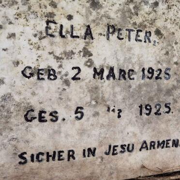 PETER Ella 1925-1925
