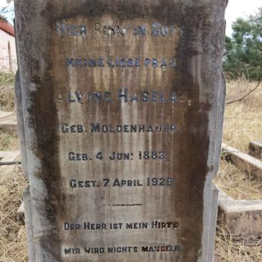 HASELHAU Alwine nee MOLDENHAUER 1883-1929