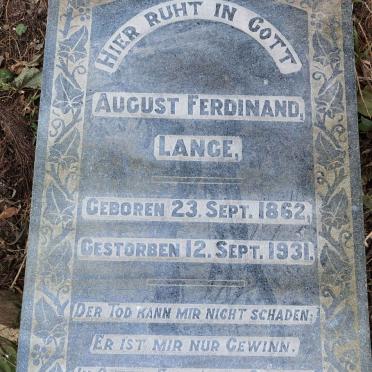 LANGE August Ferdinand 1862-1931