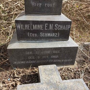 SCHAUP Wilhelmine E.M. nee SCHWARZ 1868-1962