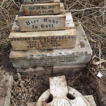 HASELAU Justine Sobine nee LANGE 1856-1928 :: HASELHAU Lionhard H.H. 1917-1918