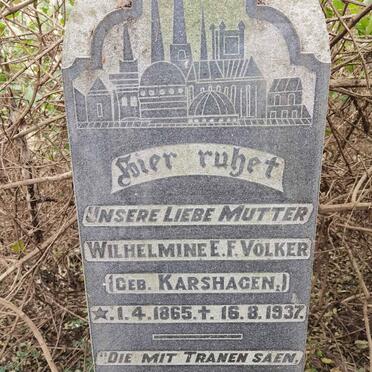 VOLKER Wilhelmine E.F. nee KARSHAGEN 1865-1937