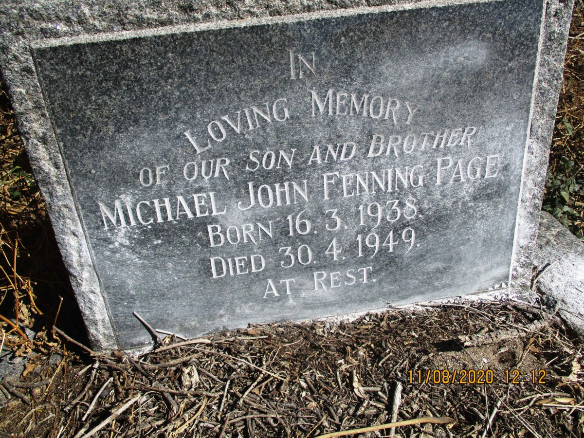 PAGE Michael John Fenning 1938-1949
