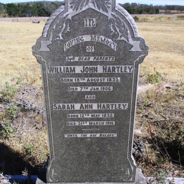 HARTLEY William John 1833-1906 &amp; Sarah Ann 1832-1916