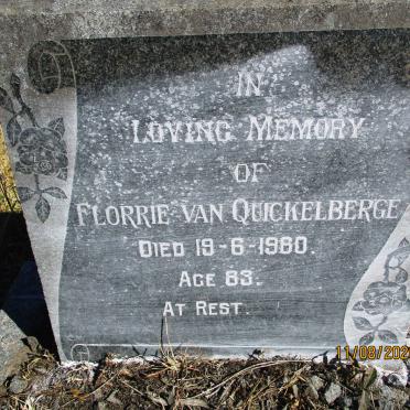 QUICKELBERGE Florrie, van -1960