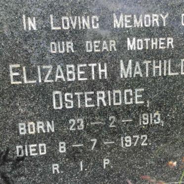 OSTERIDGE Elizabeth Mathilda 1913-1972