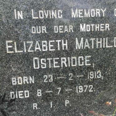 OSTERIDGE Elizabeth Mathilda 1913-1972