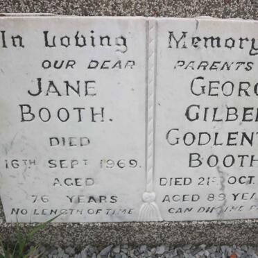 BOOTH George Gilbert Godlenton -1971 &amp; Jane -1969