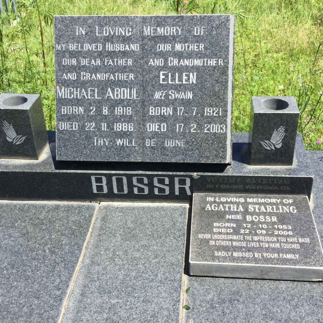 BOSSR Michael Abdul 1918-1986 & Ellen SWAIN 1921-2003