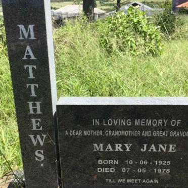 MATTHEWS Mary Jane 1925-1978