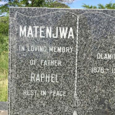MATENJWA Raphel 1876-1974
