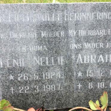 ? Abraham 1915-1978 &amp; Lenie Nellie 1924-1987