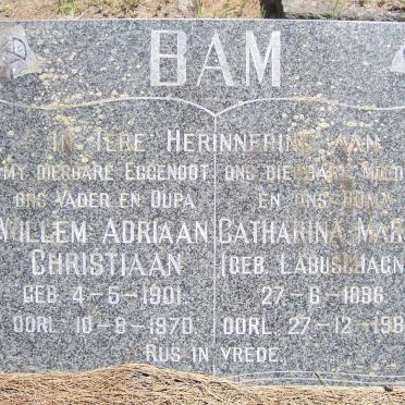 BAM Willem Adriaan Christiaan 1901-1970 &amp; Catharina Maria LABUSCHAGNE 1896-1985