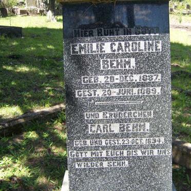 BEHM Emilie Caroline 1887-1889 :: BEHM Carl 1894-1894