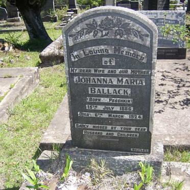 BALLACK Johanna Maria nee PESCHKIN 1886-1924