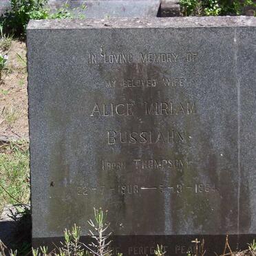 BUSSIAHN Alice Miriam nee THOMPSON 1908-1964
