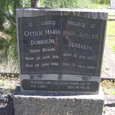 DURRHEIM Paul Joseph 1887-1963 &amp; Ottilie Maria BRAUN 1891-1958
