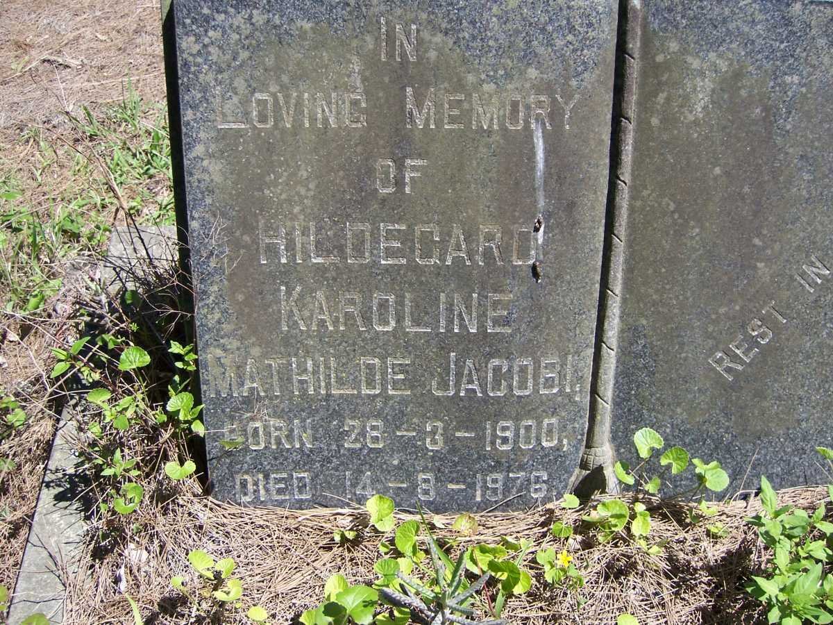 JACOBI Hildegard Karoline Mathilde 1900-1976