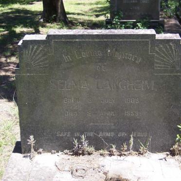 LANGHEIM Selma 1909-1959