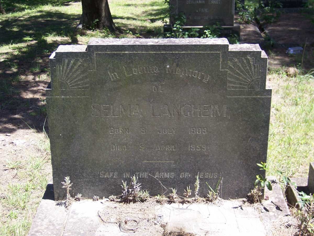 LANGHEIM Selma 1909-1959
