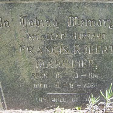 MARILLIER Francis Robert 1881-1966 &amp; Pauline Wilhelmine DURRHEIM 1899-1974