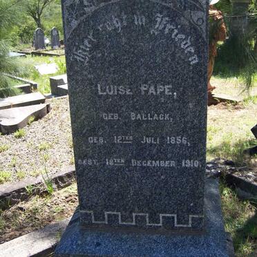 PAPE Luise nee BALLACK 1856-1910
