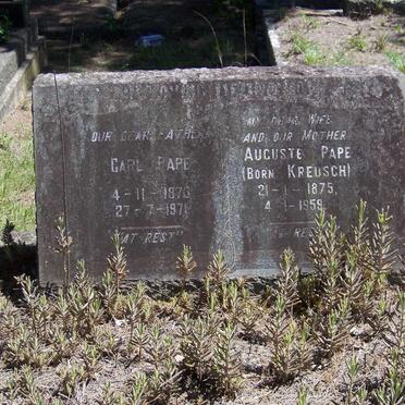 PAPE Carl 1876-1971 &amp; Auguste KREUSCH 1875-1959