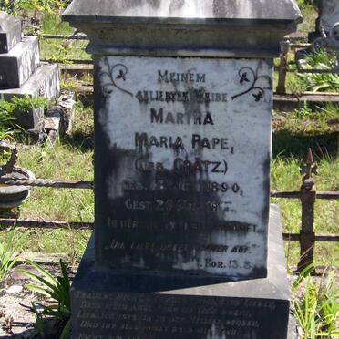 PAPE Martha Maria nee GRATZ 1890-1917