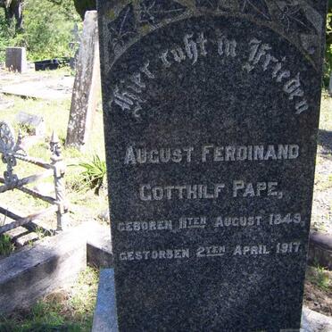 PAPE August Ferdinand Gotthilf 1849-1917