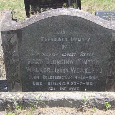 WALKER Mary Georgina Kinton nee WEAKLEY 1889-1961