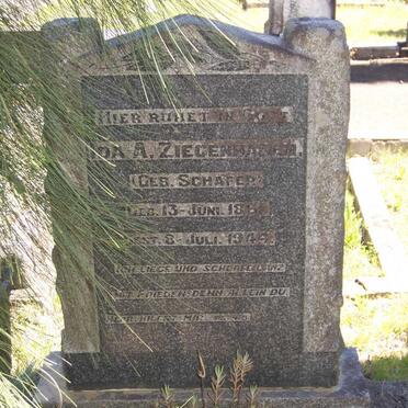 ZIEGENHAGEN Ida A. nee SCHAFER 1861-1944