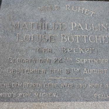 BOTTCHER Mathilde Pauline Louise nee BECKER 1870-1958