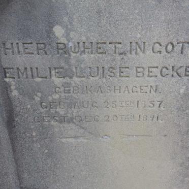 BECKER Emilie Luise nee KASHAGEN 1857-1891