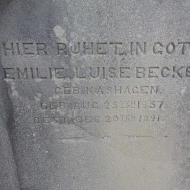 BECKER Emilie Luise nee KASHAGEN 1857-1891