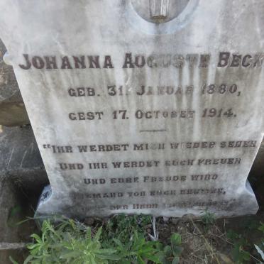 BECKER Johanna Auguste 1880-1914