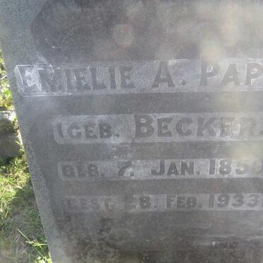 PAPER Emielie A. nee BECKER 1850-1933