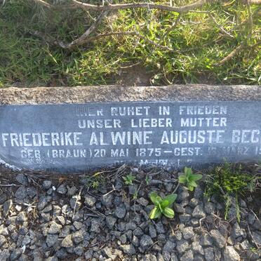 BECKER Friederike Alwine Auguste nee BRAUN 1875-1943