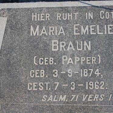 BRAUN Maria Emelie nee PAPPER 1874-1962