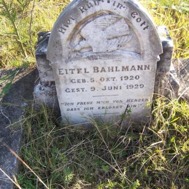 BAHLMANN Eitel 1920-1929